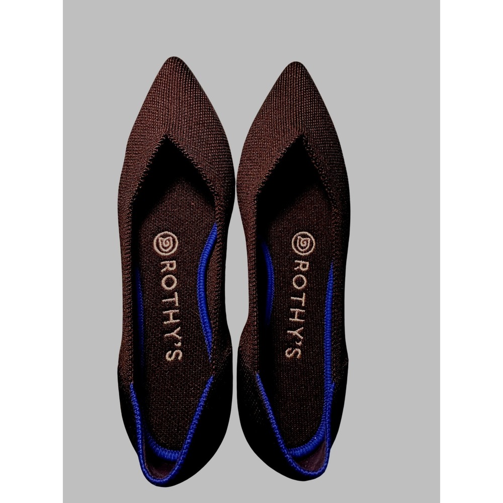 Rothy's The Point Womens Size 5.5‎ Black Knit Slip On Pointed Toe Flats Shoes